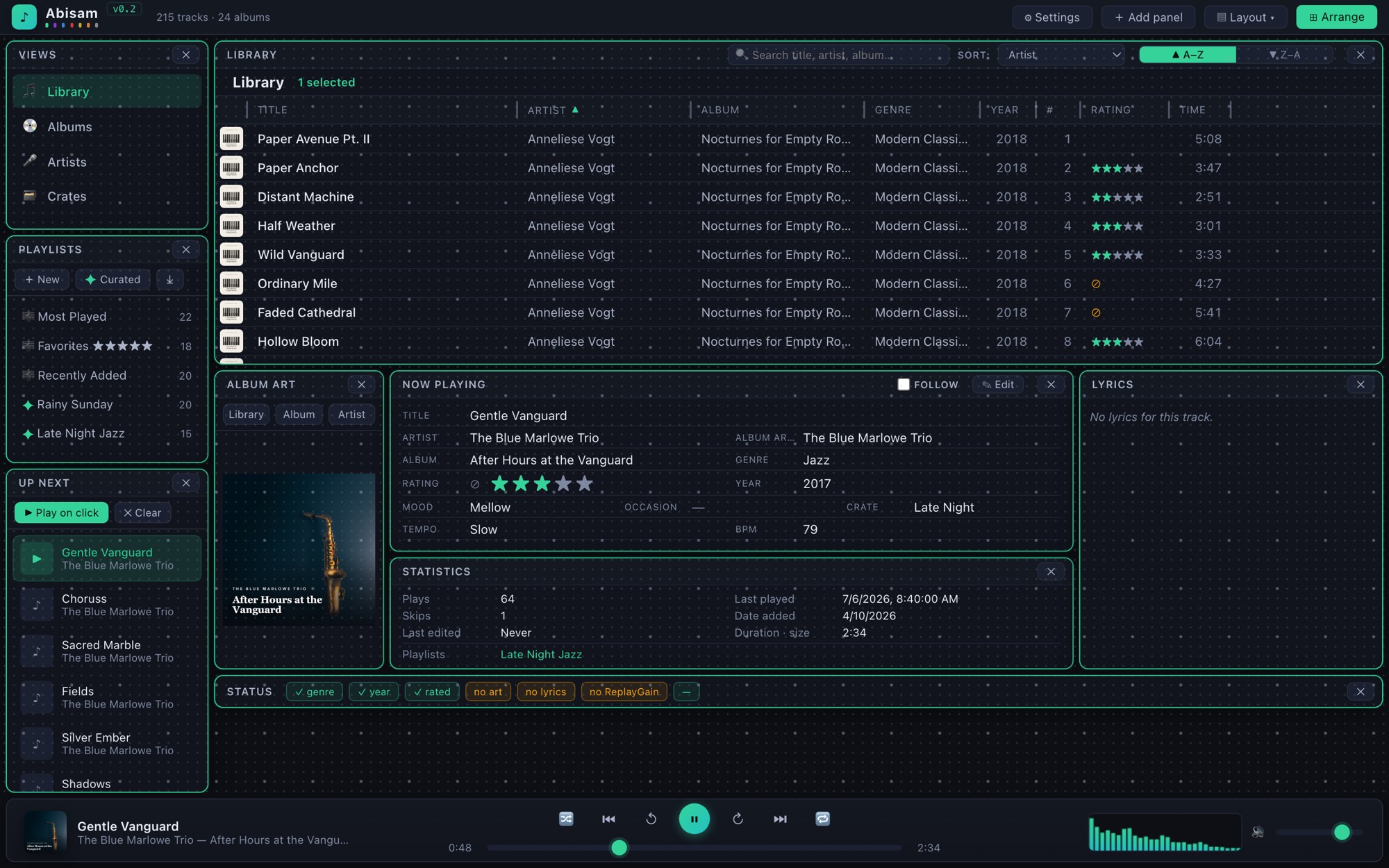 Abisam arrange mode — dot grid visible, every panel outlined for dragging and nudging